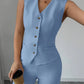 Strap Vest And Straight Leg Pants Set