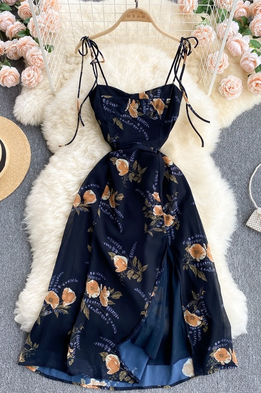 Ladies Chiffon Strap Seaside Resort Dress