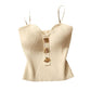 Gilet bandeau à bretelles pour femme, vêtement d'extérieur sans manches, dos nu, haut court