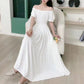 Off-neck Cotton Silk French Dress