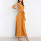 Women's Solid Color Lace-up Jumpsuit