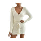 Women's Knitted Solid Color Top Sweater Dress Two-piece Set