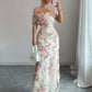 Women's Off-Shoulder Waist-Floral Mesh Dress