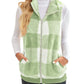 Thick Checks Double-sided Velvet Cardigan Vest Stand Collar Sleeveless Coat