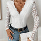 Women's Long Sleeve V-neck Lace Jumpsuit