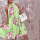 New Pattern Print Hanging Collar Off-the-shoulder Elegant Graceful Dress