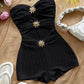 Knitted Texture Metallic Texture Slim Jumpsuit