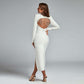 Women's Hollow-out Long-sleeved Pendant Bandage One-piece Dress