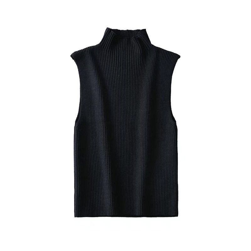 Women's Half-turtleneck Sleeveless Knitted Vest