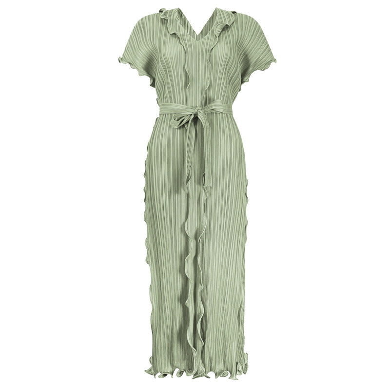 Robe moulante plissée à la taille pour femme