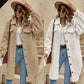 New European And American Winter Open Button Lapel Plush Coat Loose Long-cut Coat Women