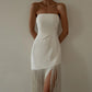 Robe tube sexy européenne et américaine à franges fendues