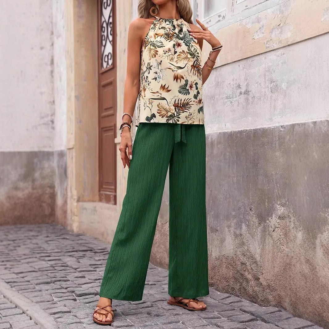 Sleeveless Top And Trousers Advanced Two-piece Suit