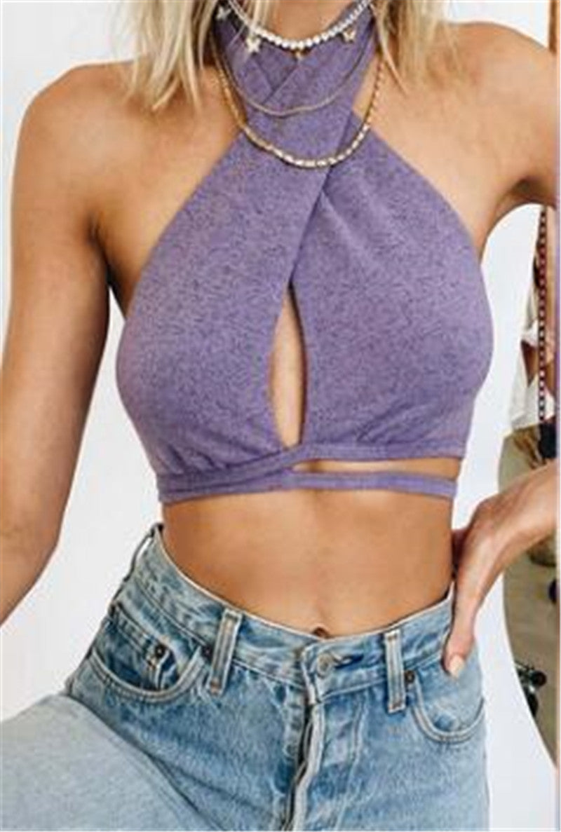 Matcha Green Hollow Halter Sling