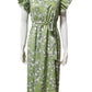Robe d'été slim à manches en feuille de lotus et col en V