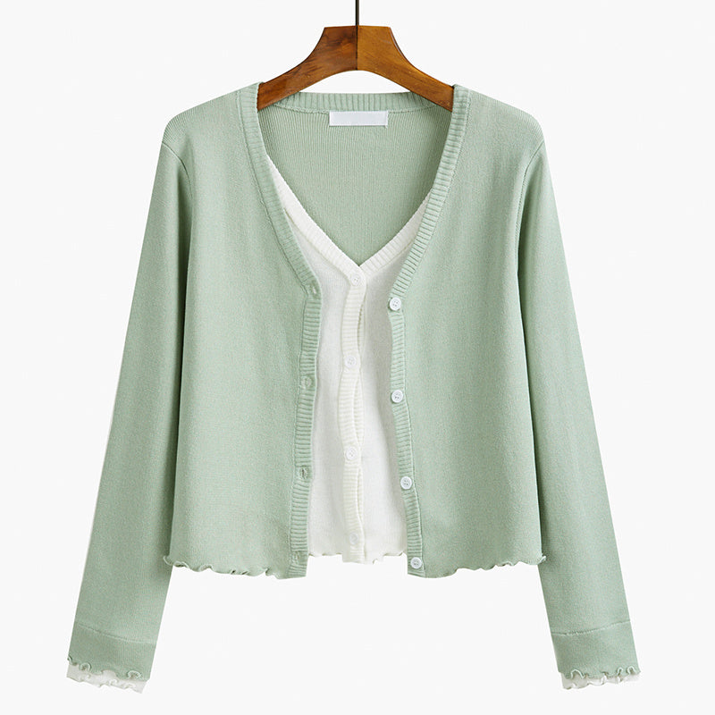 Women's Fashion V Neck Cardigan Knitted Jacket