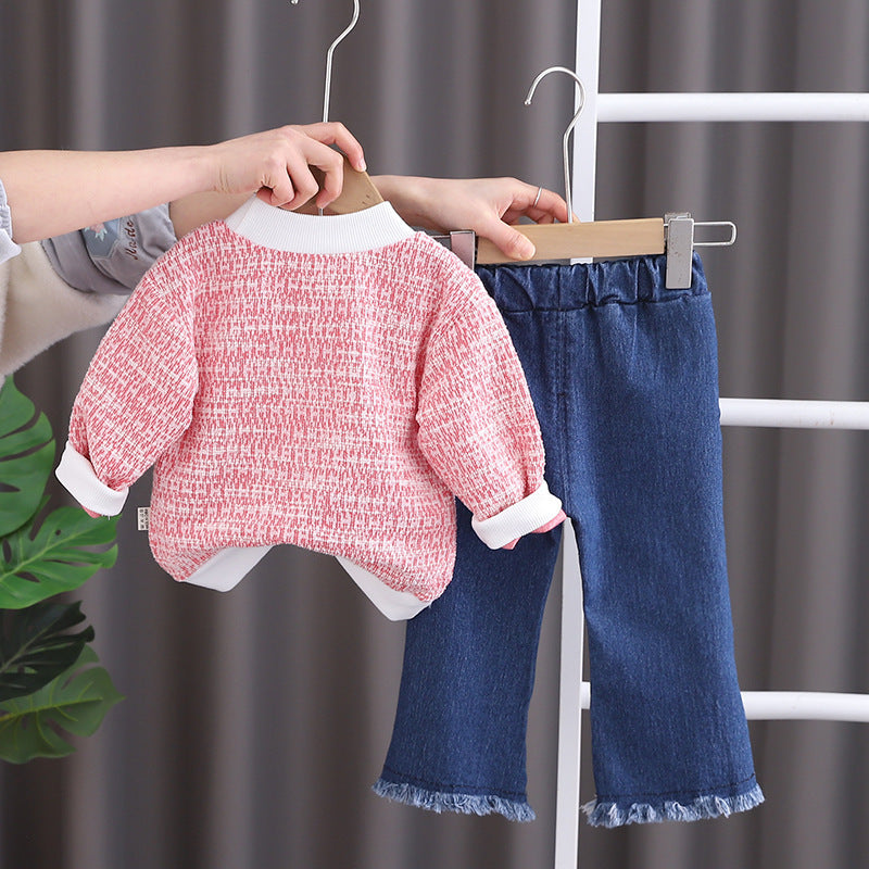 Girls' Long Sleeve Two-piece Pants
