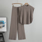 Sleeveless Knit Vest And Wide-leg Pants Set