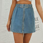Short Denim Washed Skirt