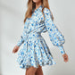 Fashionable Floral Print Dress With Lantern Sleeves