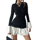 Women's Fashion Round Neck Long Sleeve Dress