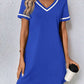 Women's Dress Black V-neck Casual Short Sleeve Dress