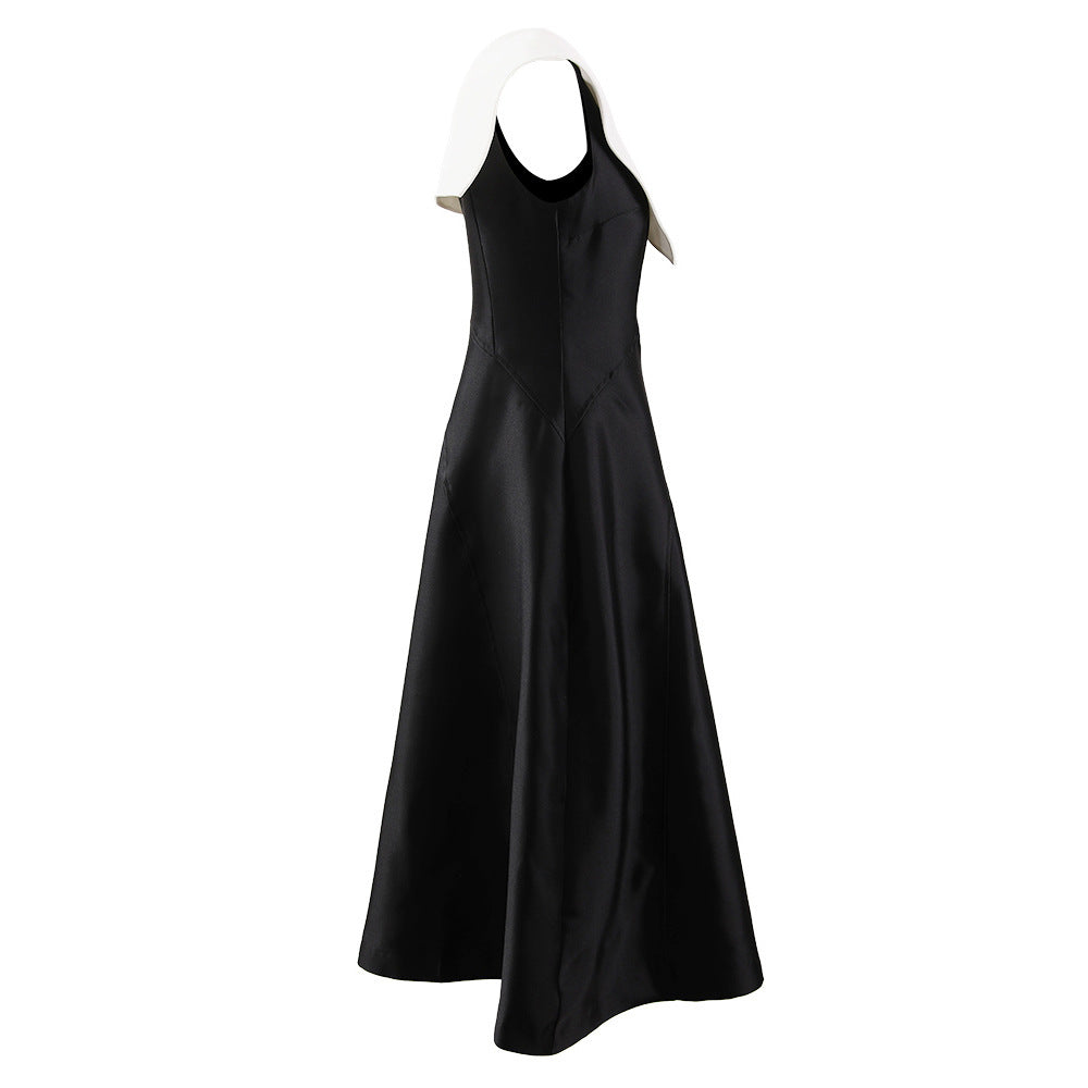 Robe d'été élégante à épaules dénudées et patchwork