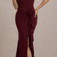 Sexy Asymmetrical Halterneck Three-Dimensional Floral Slim-Fit Split Evening Gown