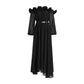 Robe patchwork florale tridimensionnelle amincissante à la taille pour femme