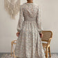 Women's V-neck Floral Print Long Sleeve Dress
