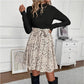 Women's Multicolor Printing Dress Round Neck Long Sleeve Floral