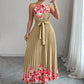 Women's Fashionable Printed Pleated Dress