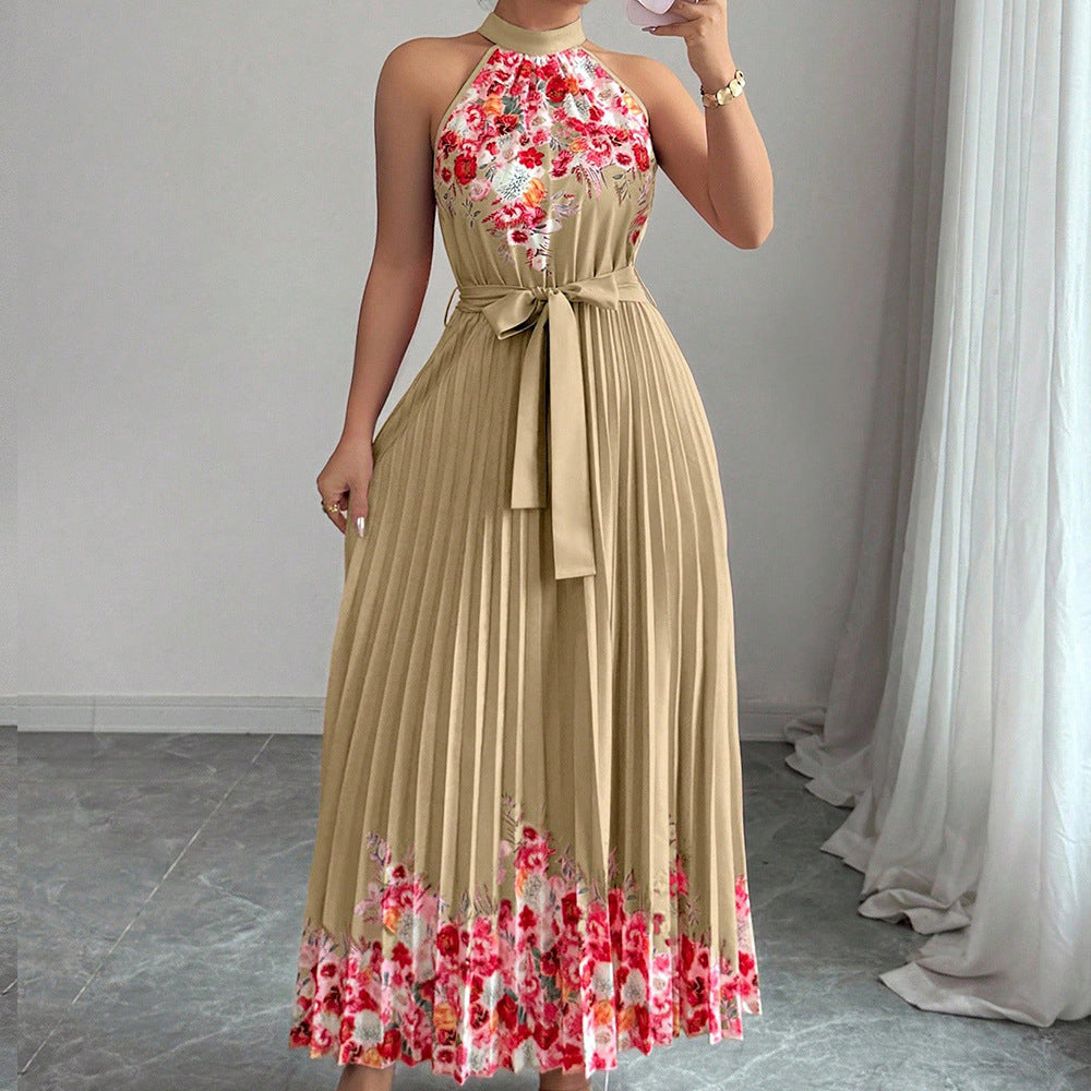Women's Fashionable Printed Pleated Dress