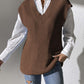 Solid Color Women's Vest V-Neck Simple Casual Knit Sweater Vest