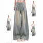 American Retro Worn Jeans Women's High Street Loose