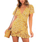 Robe mi-longue à imprimé coutures et taille haute