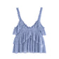European And American Style Women's V-neck Camisole Top High Waist Skirt