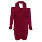 Womens Sexy Off-shoulder Strapless Long-sleeve Dress