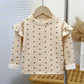Girls' Autumn And Winter Floral Bottoming Shirt Flounced Sleeve T-shirt
