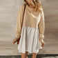 Jupe courte plissée à blocs de couleurs tendance, longueur genou, pour femmes, style européen et américain, robe ample à manches longues