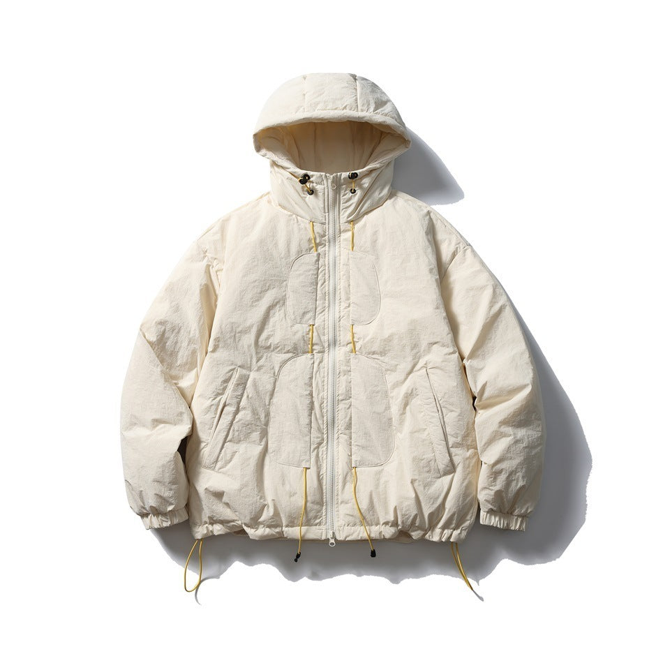 Outdoor White Duck Hooded Jacket Loose Down Jacket