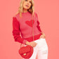 Women's Fashion Love High Neck Knit Sweater