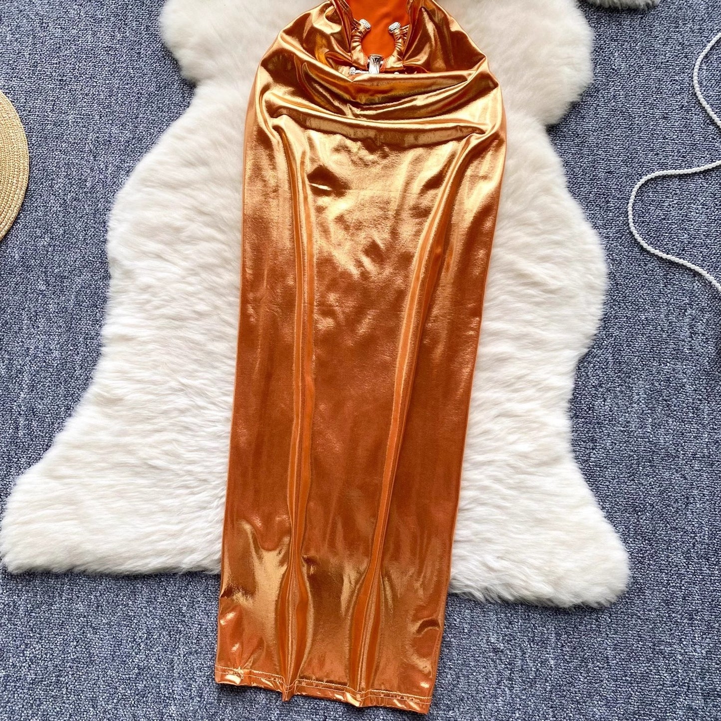 Cutout Metal Buckle Sling Dress