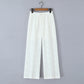 Hollow Embroidery Lace-up Straight-leg Pants