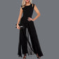 Women's Stitching One-piece Slim-fit Round Neck Sleeveless Solid Color Jumpsuit