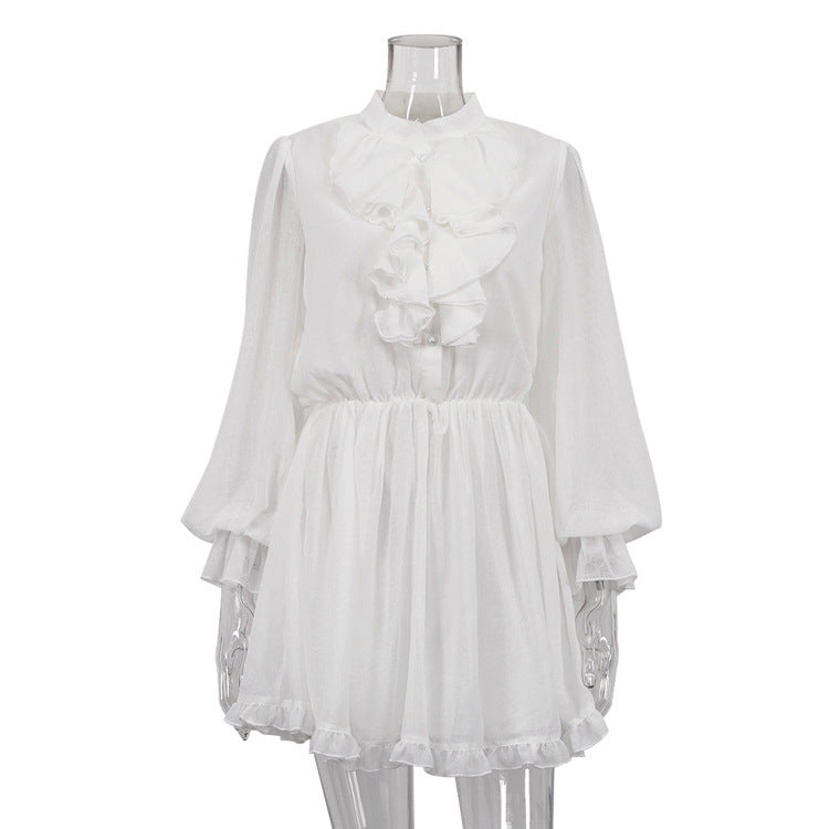 Robe courte à volants pour femme