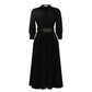 High-waisted Elegant Pleated Solid-color African Dress