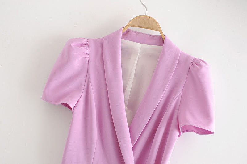 Ladies Casual Suit Style Solid Color Jumpsuit