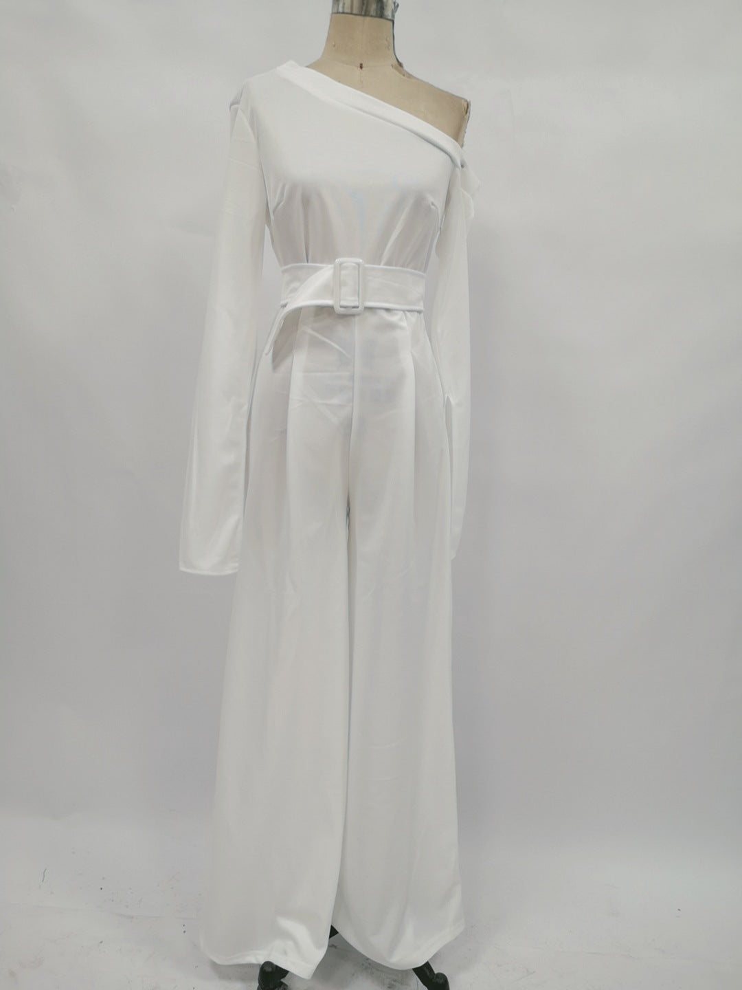 New Style Long-sleeved Jumpsuit Slim Casual Wide-leg Pants