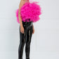 Ladies Fashion Mesh Slip-Neck Puff Top